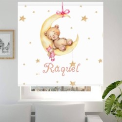  Estores Infantiles Niña Personalizados - Estor Infantil Estrellas Osita Luna - Estor habitacion infantil niña.