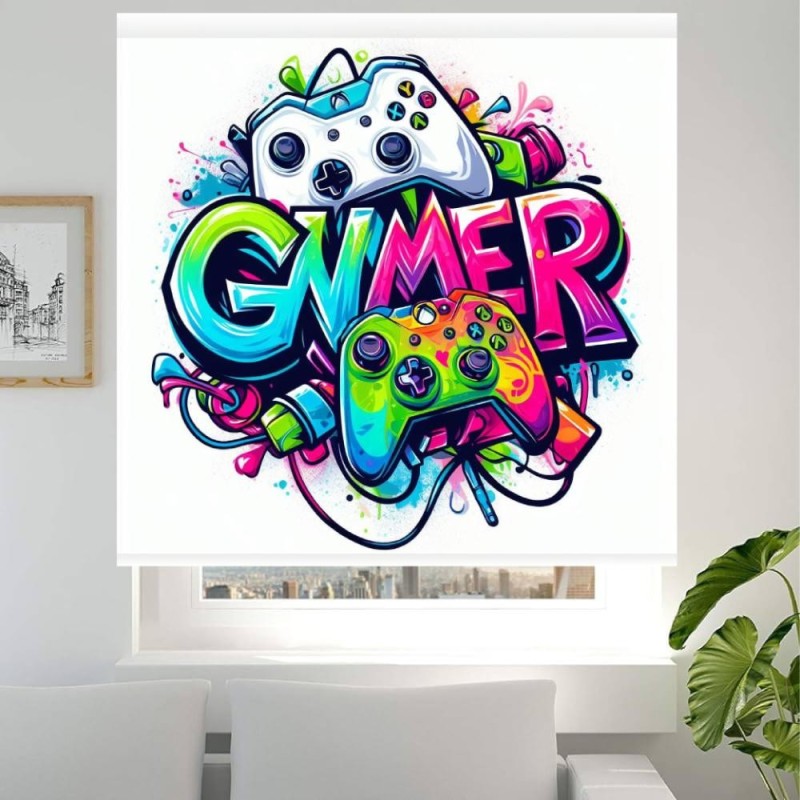 Estores Juveniles Gamer 05- Estor enrollable Juvenil- Estores Juveniles Adolescentes- Estor Juvenil Chico o Chica Estores Juveniles Gamer 05- Estor enrollable Juvenil- Estores Juveniles Adolescentes- Estor Juvenil Chico o Chica