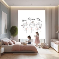 Estores Infantiles Niña Personalizados Trillizas- Estores Infantiles Dibujo Bailarina-