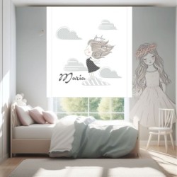 Estor Infantil Niña Personalizado- Estor habitacion infantil niña Free02 gris. Cortinas y Estores Infantiles