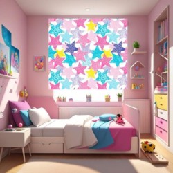  Estores Estampados Infantiles Estrellas 560- Estores infantiles estrellas- Estor infantil o Juvenil niña estampados originales.