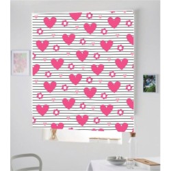 Estores Estampados Rayas y Corazones