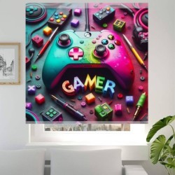  Estores Juveniles Gamer 04- Estor enrollable Juvenil- Estores Juveniles Adolescentes- Estor Juvenil Chico o Chica