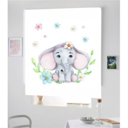 Estores Infantiles Elefante Bebe Niña 005