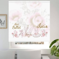  Estores Infantiles Niña Personalizados. Estor Infantil Rosa Dibujo Bailarina Ballet 362- Estor Infantil habitacion niña