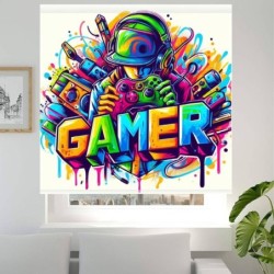  Estores Juveniles Gamer 02- Estor enrollable Juvenil- Estores Juveniles Adolescentes-