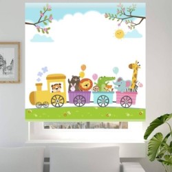 Estores Infantiles Unisex Tren 005. - Estores infantiles Niño o Niña.