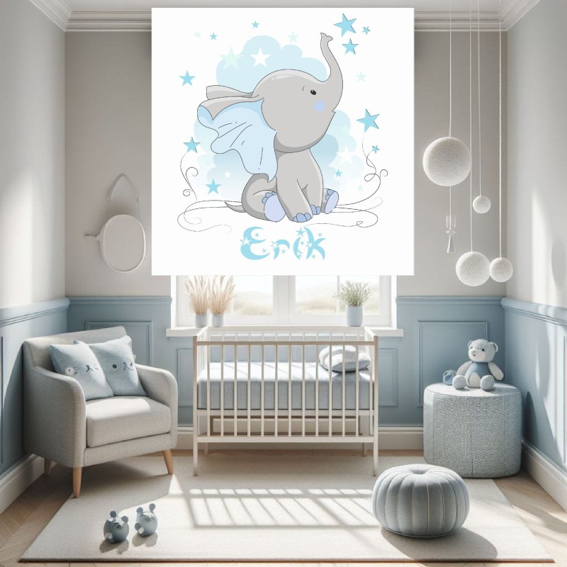 Estores Infantiles Niño Personalizados Elefante Erik - Estores Infantiles Bebe - Estores Infantiles Niño Azul Animales Estores Infantiles Niño Personalizados Elefante Erik - Estores Infantiles Bebe - Estores Infantiles Niño Azul Animales