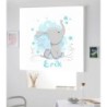  Estores Infantiles Niño Personalizados Elefante Erik - Estores Infantiles Bebe - Estores Infantiles Niño Azul Animales