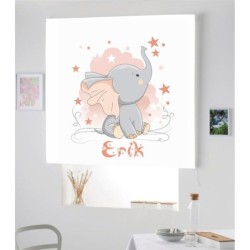 Estores Infantiles Niño Personalizados Elefante Erik - Estores Infantiles Bebe - Estores Infantiles Niño Azul Animales