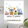  Estores Infantiles Personalizados Tren 001. Unisex- Estores habitación compartida.