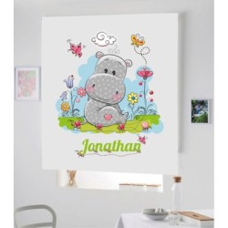  Estores Infantiles Personalizados Bebe Hipo 02- Estores infantiles niño- Estor Infantil dibujo Hipopotamo