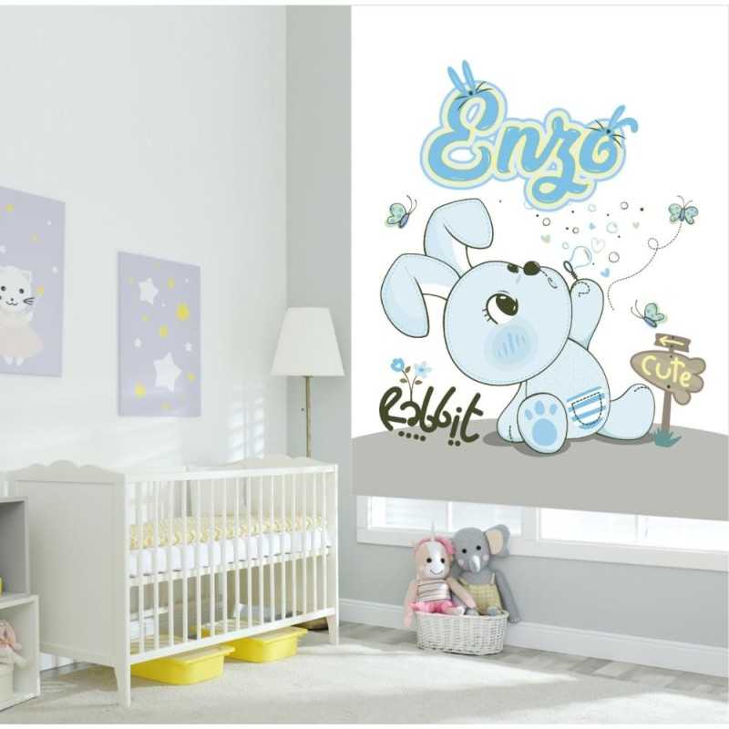 Estores Infantiles Personalizados Niño Rabbit- Estores Infantiles Niño