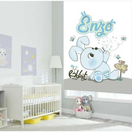 Estores Infantiles Personalizados Niño Rabbit- Estores Infantiles Niño
