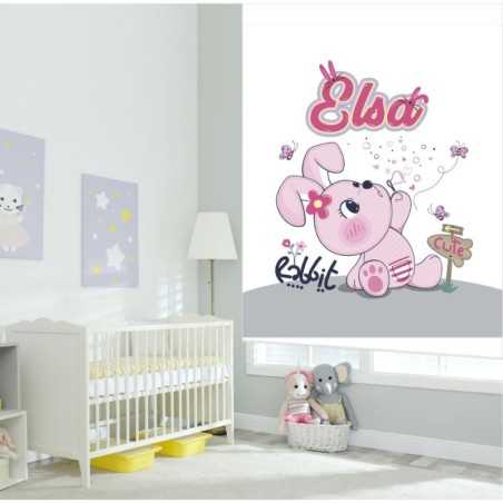 Estores Infantiles Personalizados Niña Rabbit- Estores Infantiles Niña-