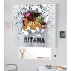 Estores Infantiles Personalizados Animales Gatita- R01