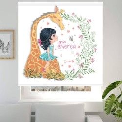  Estores Infantiles Personalizados Niña Jirafa 02- Estores Infantiles Niña- Estor infantil dibujos animales.
