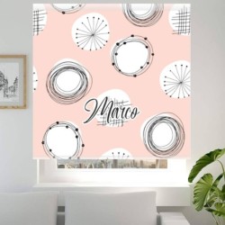  Estor habitación juvenil chica dibujo estampado circulos 308