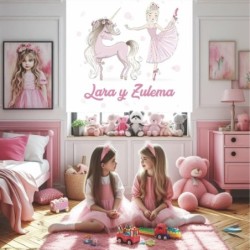 Estores Infantiles Niña Personalizados Bailarina y Unicornio - Estores Infantiles Unicornio- Estores Infantiles habitacion niña