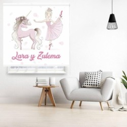  Estores Infantiles Niña Personalizados Bailarina y Unicornio - Estores Infantiles Unicornio- Estores Infantiles habitacion niña
