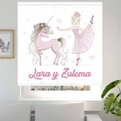  Estores Infantiles Niña Personalizados Bailarina y Unicornio - Estores Infantiles Unicornio- Estores Infantiles habitacion niña
