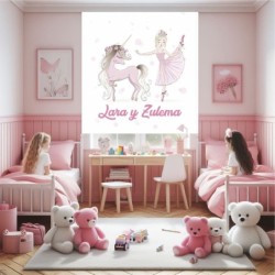  Estores Infantiles Niña Personalizados Bailarina y Unicornio - Estores Infantiles Unicornio- Estores Infantiles habitacion niña