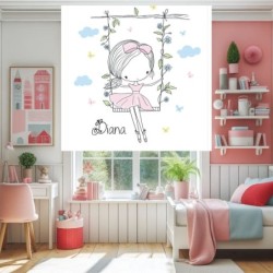 Estores Infantiles Niña Personalizados Iroa Columpio-- Estores infantiles Baratos- Estores habitación infantil para chicas-