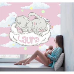 Estores Infantiles Personalizados Elefante Bebe Rosa- Estores infantiles niña - Estores infantiles cuarto bebe
