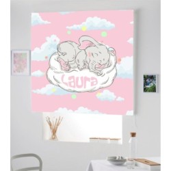  Estores Infantiles Personalizados Elefante Bebe Rosa- Estores infantiles niña - Estores infantiles cuarto bebe