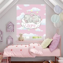  Estores Infantiles Personalizados Elefante Bebe Rosa- Estores infantiles niña - Estores infantiles cuarto bebe