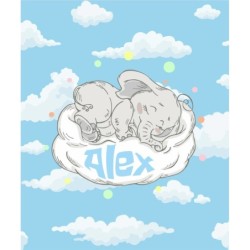  Estores Infantiles Personalizados Elefante Bebe Azul- Estor infantil niño bebe- Estores infantiles animales dibujo elefante.