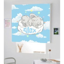  Estores Infantiles Personalizados Elefante Bebe Azul- Estor infantil niño bebe- Estores infantiles animales dibujo elefante.