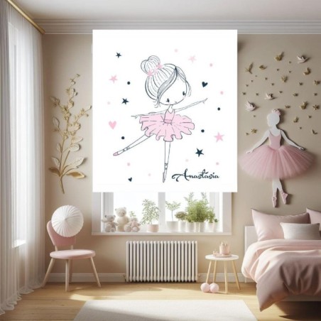 Estores Infantiles Personalizados Iroa Bailarina 006- Estor Infantil Niña- Estores Habitacion infantil Niña dibujo Bailarina