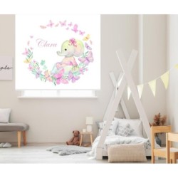 Estores Infantiles Personalizados Niña Elefante Clara- Estores Infantiles Niña- Estores Infantiles bebe