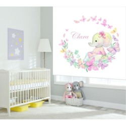  Estores Infantiles Personalizados Niña Elefante Clara- Estores Infantiles Niña- Estores Infantiles bebe