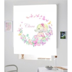  Estores Infantiles Personalizados Niña Elefante Clara- Estores Infantiles Niña- Estores Infantiles bebe