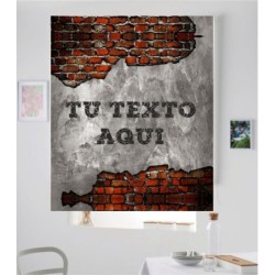 Estores Juveniles Personalizados Pared Ladrillo- Estores juveniles chico- Estores juveniles adolescentes