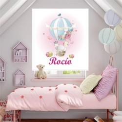 Estores Infantiles Personalizados Niña Globo- Estor Infantil niña Rosa Animales