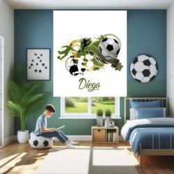  Estor Enrollable Personalizado de Fútbol 020? Diseño Juvenil - Luz Natural y Fácil Instalación  Estores Iroa