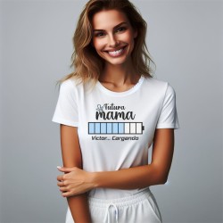 Camiseta Mamá Loading Personalizada | Regalo Día de la Madre para Mamás Primerizas