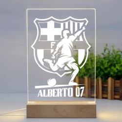 Lámpara con Diseño Personalizada Del Futbol Barcelona Personalizada De Fútbol Regalo Niño F Personalizado — Un diseño único, par