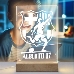 Lámpara con Diseño Personalizada Del Futbol Barcelona Personalizada De Fútbol Regalo Niño F Personalizado — Un diseño único, par