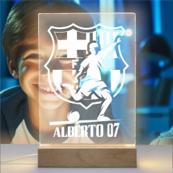 Lámpara con Diseño Personalizada Del Futbol Barcelona Personalizada De Fútbol Regalo Niño F Personalizado — Un diseño único, par