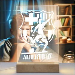 Lámpara con Diseño Personalizada Del Futbol Barcelona Personalizada De Fútbol Regalo Niño F Personalizado — Un diseño único, par
