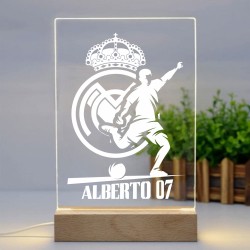 Lámpara con Diseño Personalizada Del Futbol R Madrid Personalizada De Fútbol Regalo Niño Fu Personalizado — Un diseño ideal, par