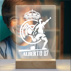 Lámpara con Diseño Personalizada Del Futbol R Madrid Personalizada De Fútbol Regalo Niño Fu Personalizado — Un diseño ideal, par