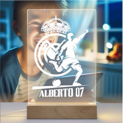Lámpara con Diseño Personalizada Del Futbol R Madrid Personalizada De Fútbol Regalo Niño Fu Personalizado — Un diseño ideal, par