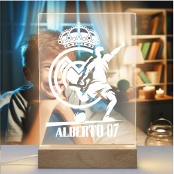Lámpara con Diseño Personalizada Del Futbol R Madrid Personalizada De Fútbol Regalo Niño Fu Personalizado — Un diseño ideal, par