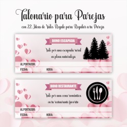 Talonario con Diseño Pareja 25 Val Romántico Y Original — Un diseño especial, para parejas románticas y detallistas