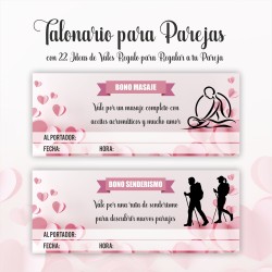 Talonario con Diseño Pareja 25 Val Romántico Y Original — Un diseño especial, para parejas románticas y detallistas